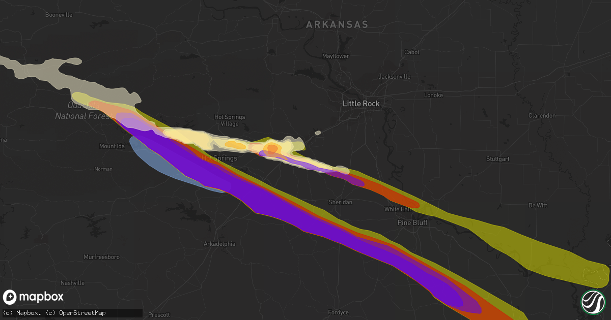 Hail map in Benton, AR on June 14, 2023