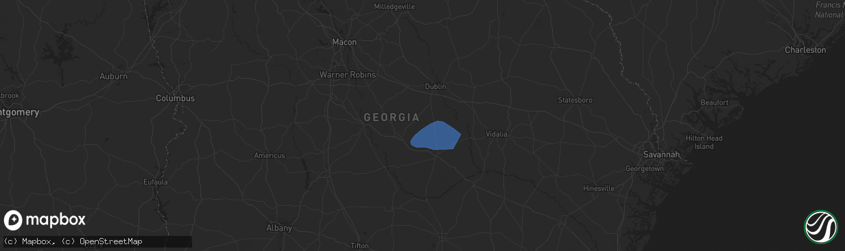 Hail map in Cadwell, GA on June 14, 2023
