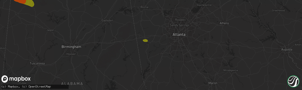 Hail map in Carrollton, GA on June 14, 2023