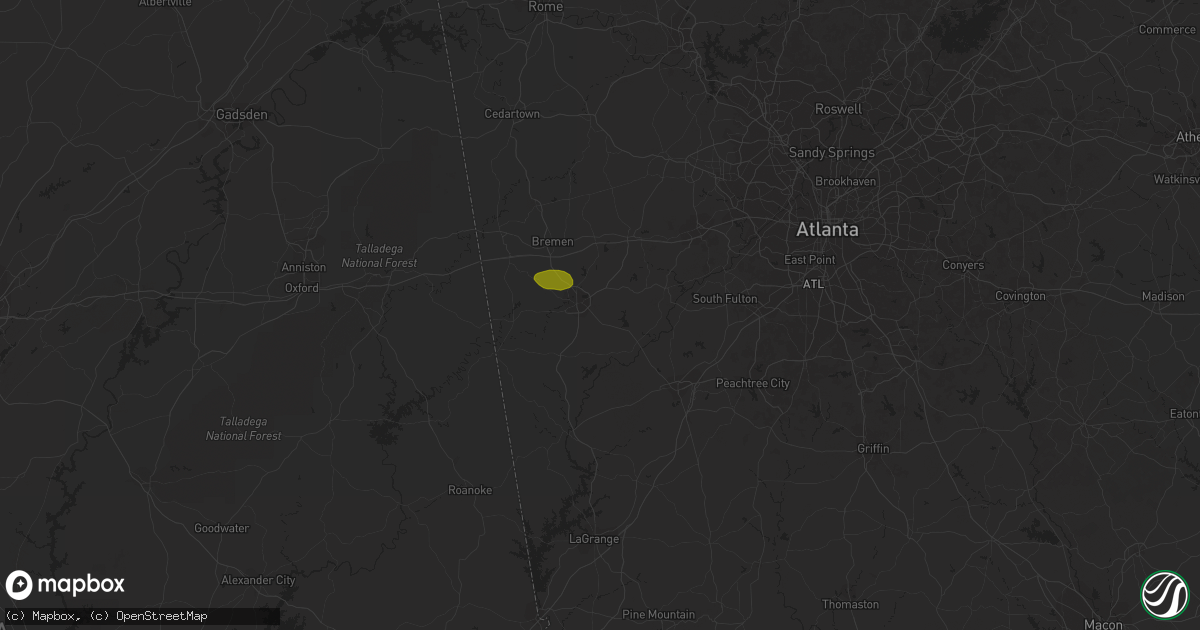 Hail map in Carrollton, GA on June 14, 2023