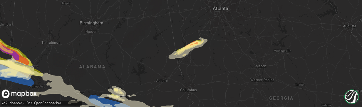 Hail map in Lagrange, GA on June 14, 2023