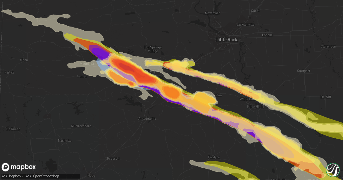 Hail map in Malvern, AR on June 14, 2023
