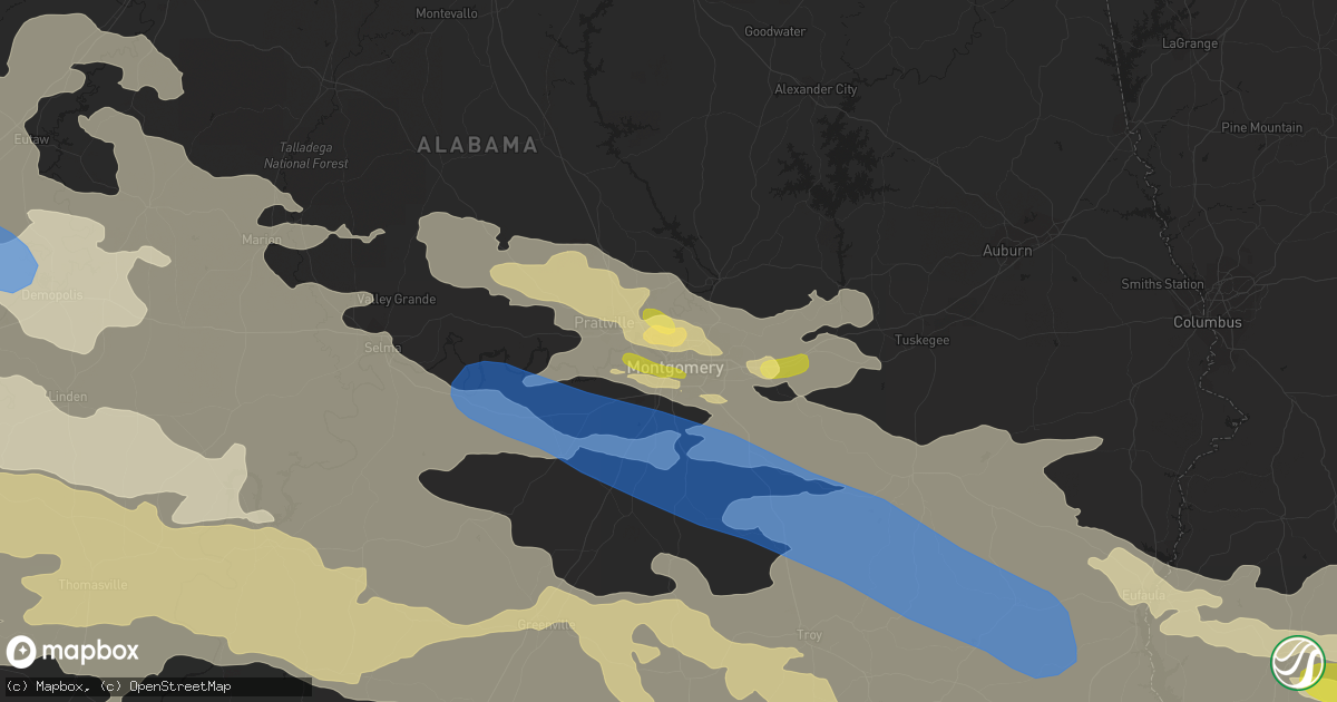 Hail map in Montgomery, AL on June 14, 2023