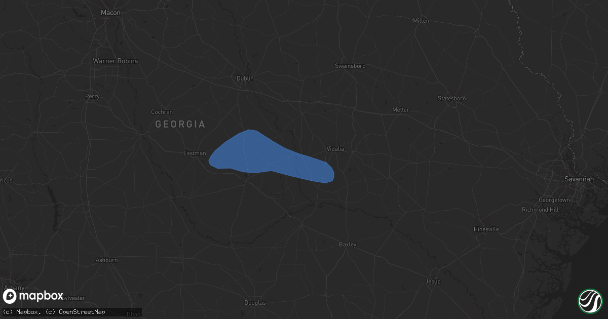 Hail map in Mount Vernon, GA on June 14, 2023
