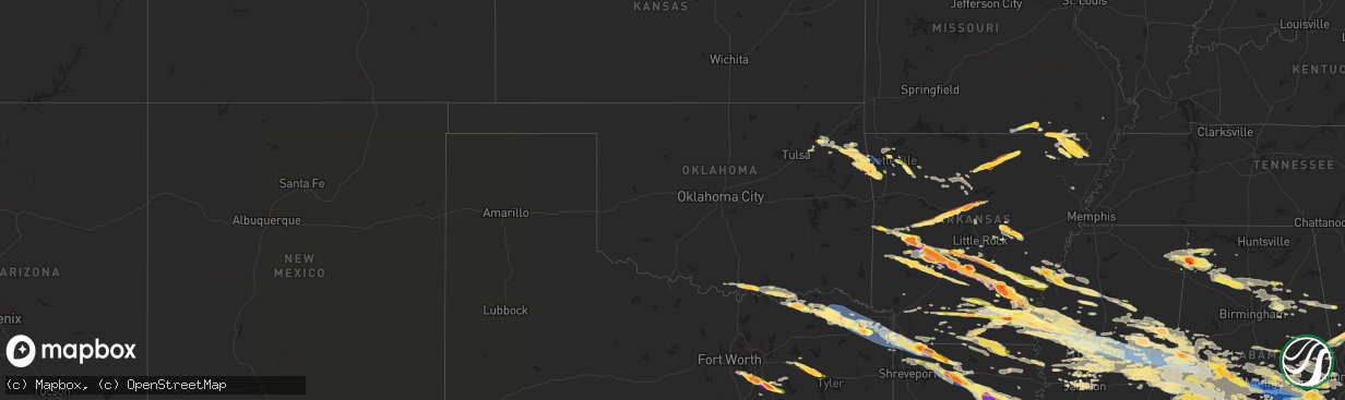 Hail map in Oklahoma on June 14, 2023