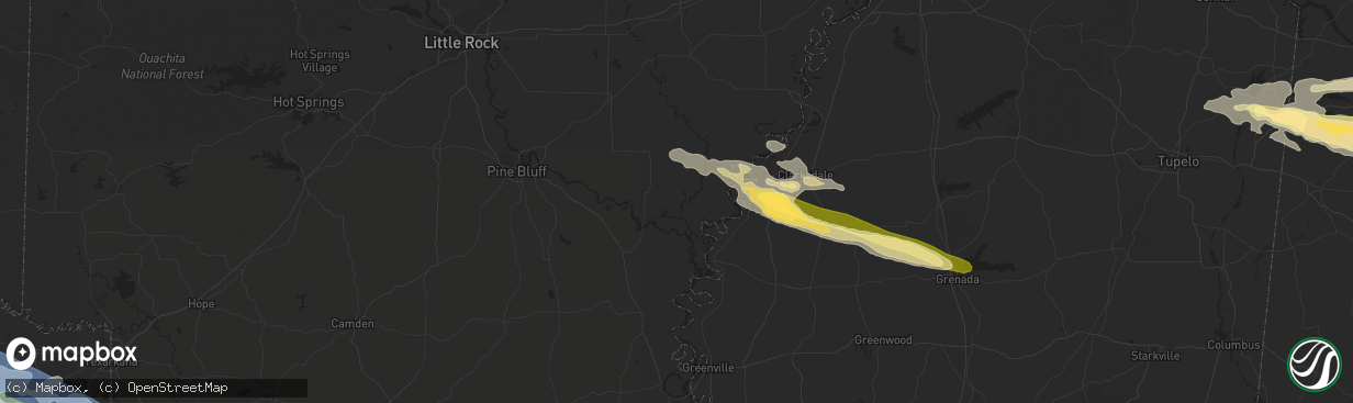 Hail map in Phil Campbell, AL on June 14, 2023