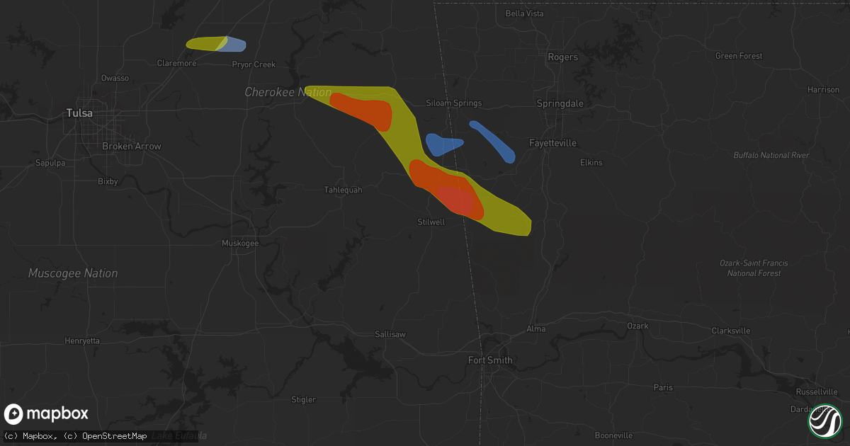 Hail map in Stilwell, OK on June 14, 2023
