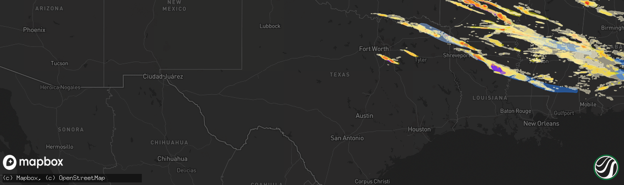 Hail map in Texas on June 14, 2023