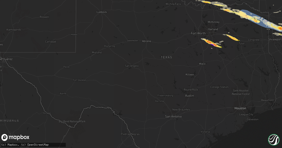 Hail map in Texas on June 14, 2023