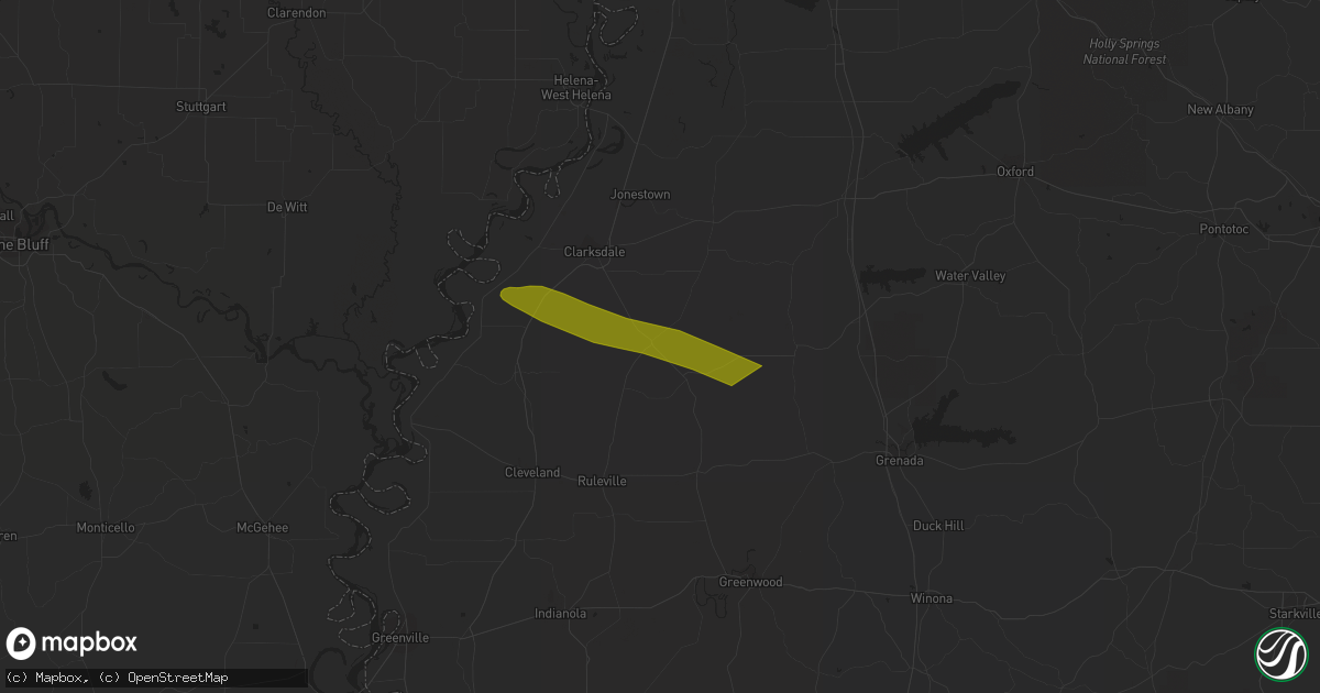 Hail map in Tutwiler, MS on June 14, 2023