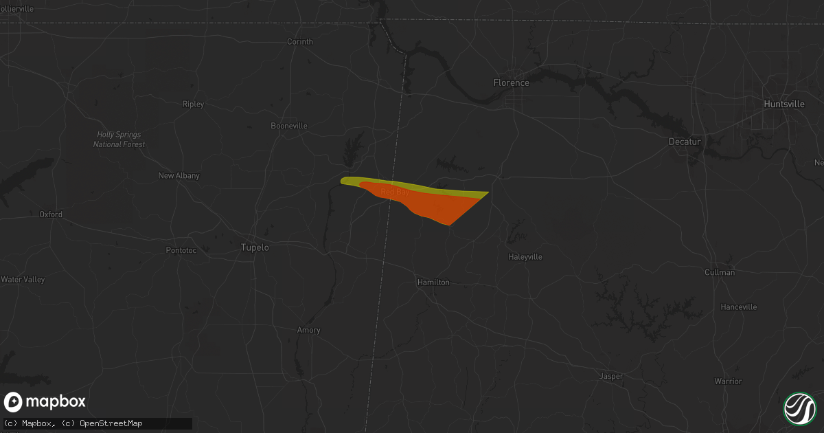 Hail map in Vina, AL on June 14, 2023