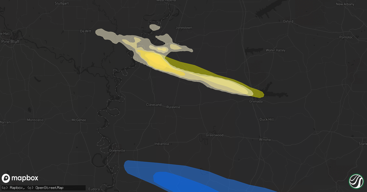 Hail map in Westville, OK on June 14, 2023