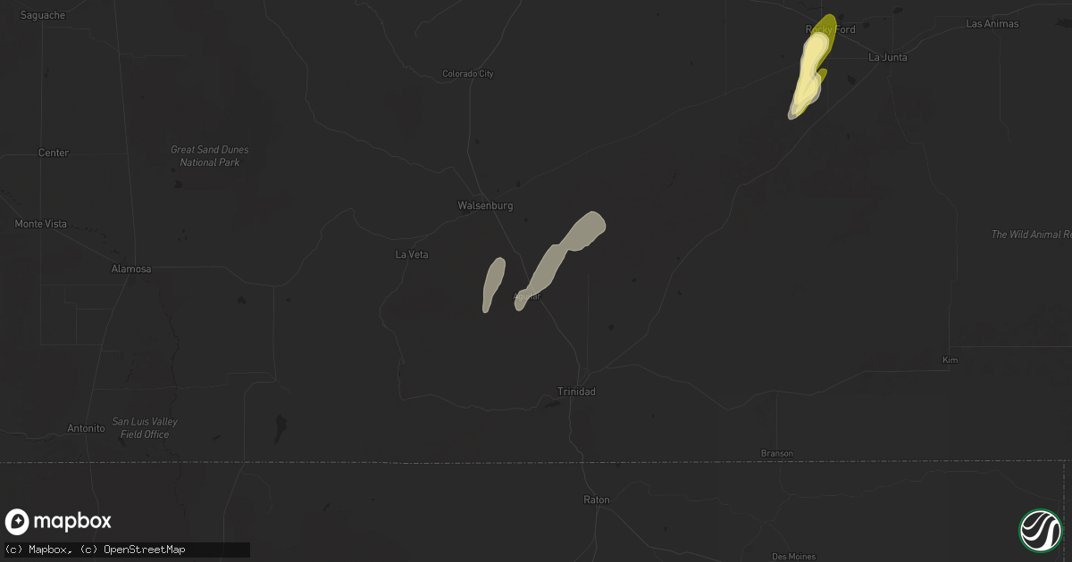 Hail map in Aguilar, CO on June 14, 2024