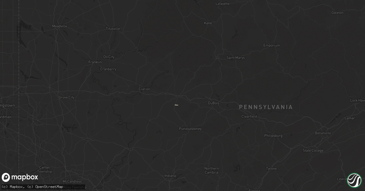 Hail map in Brookville, PA on June 14, 2024