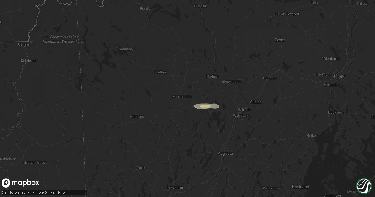 Hail map in Farmington, ME on June 14, 2024