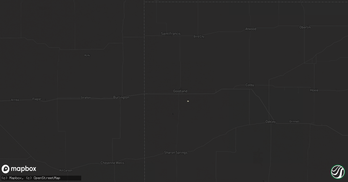 Hail map in Goodland, KS on June 14, 2024