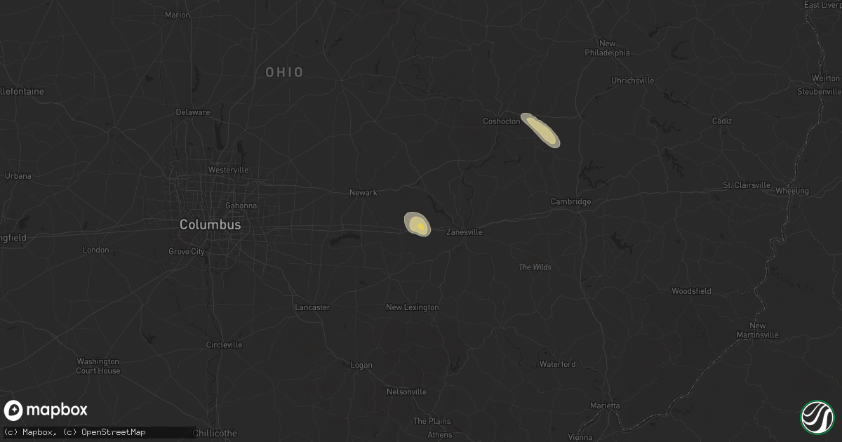Hail map in Hopewell, OH on June 14, 2024