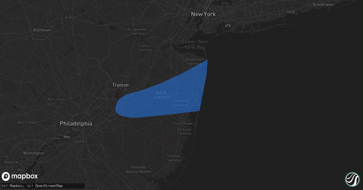 Hail map in Howell, NJ on June 14, 2024