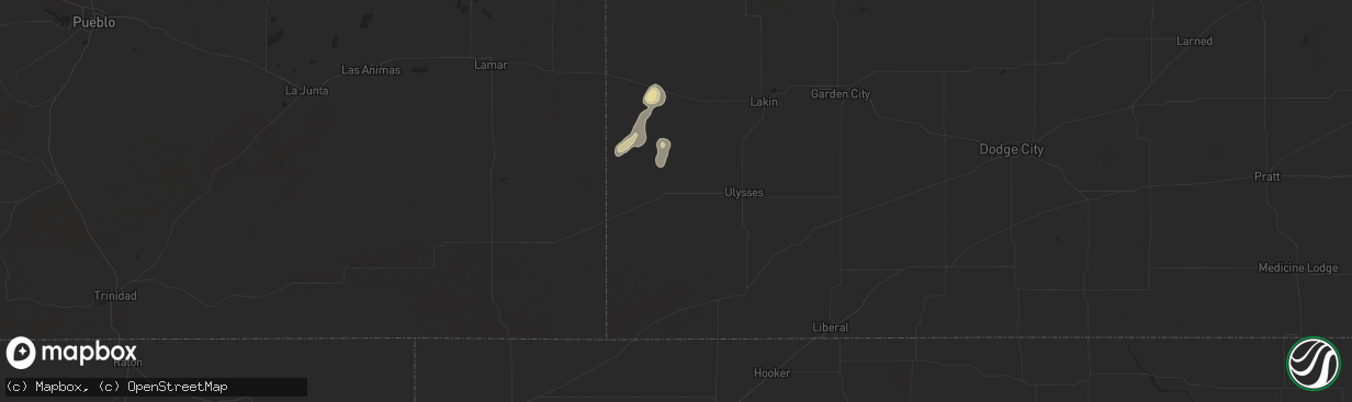 Hail map in Johnson, KS on June 14, 2024