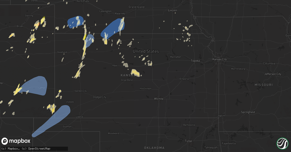 Hail map in Kansas on June 14, 2024