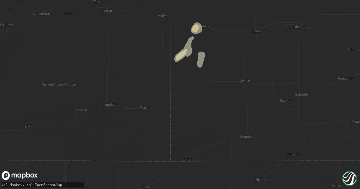 Hail map in Manter, KS on June 14, 2024