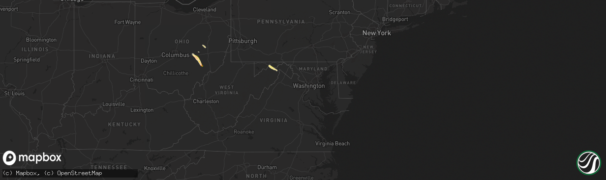 Hail map in Maryland on June 14, 2024