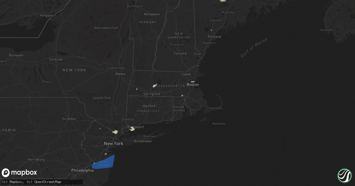 Hail map in Massachusetts on June 14, 2024