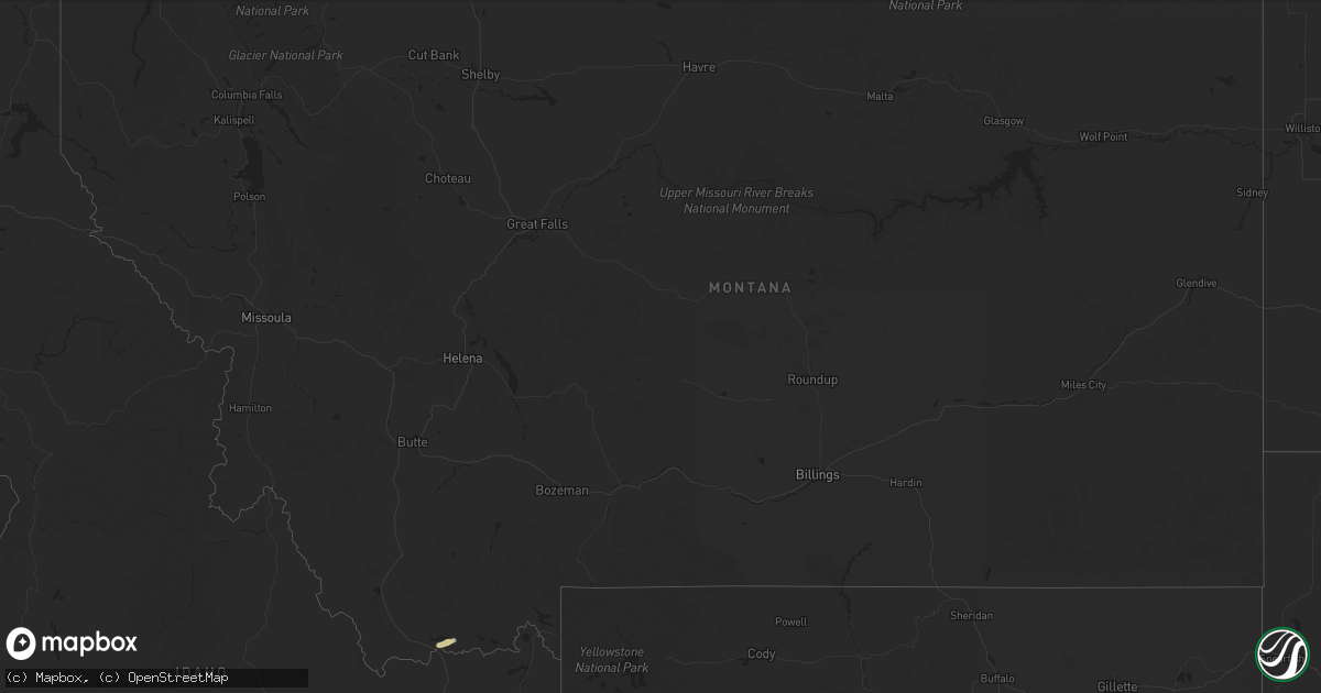 Hail map in Montana on June 14, 2024