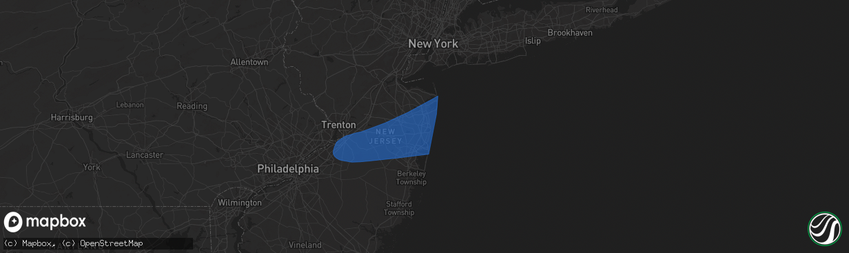 Hail map in Neptune, NJ on June 14, 2024