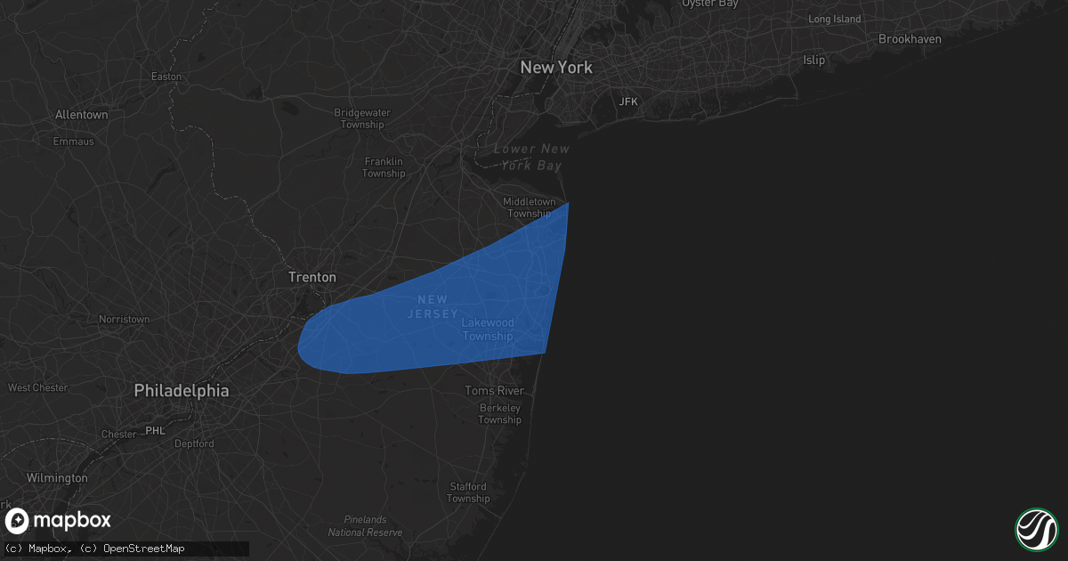 Hail map in Neptune, NJ on June 14, 2024
