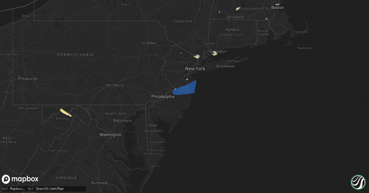 Hail map in New Jersey on June 14, 2024
