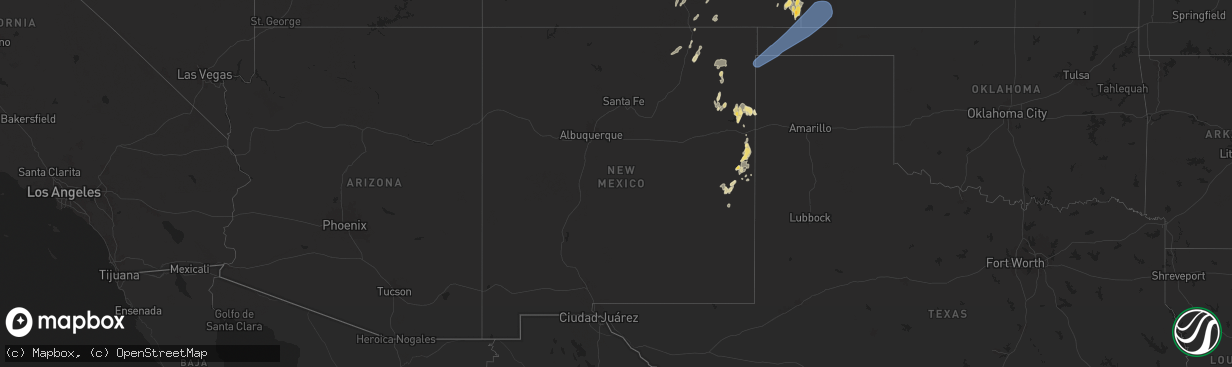 Hail map in New Mexico on June 14, 2024