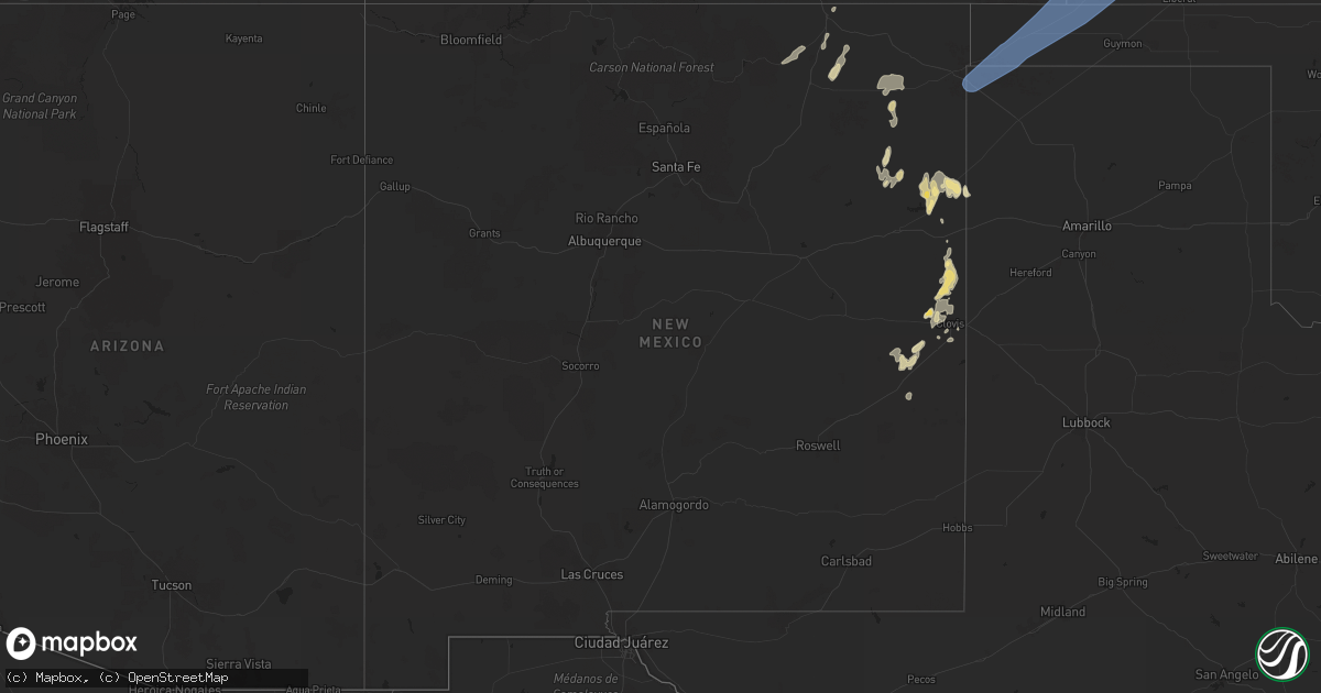 Hail map in New Mexico on June 14, 2024