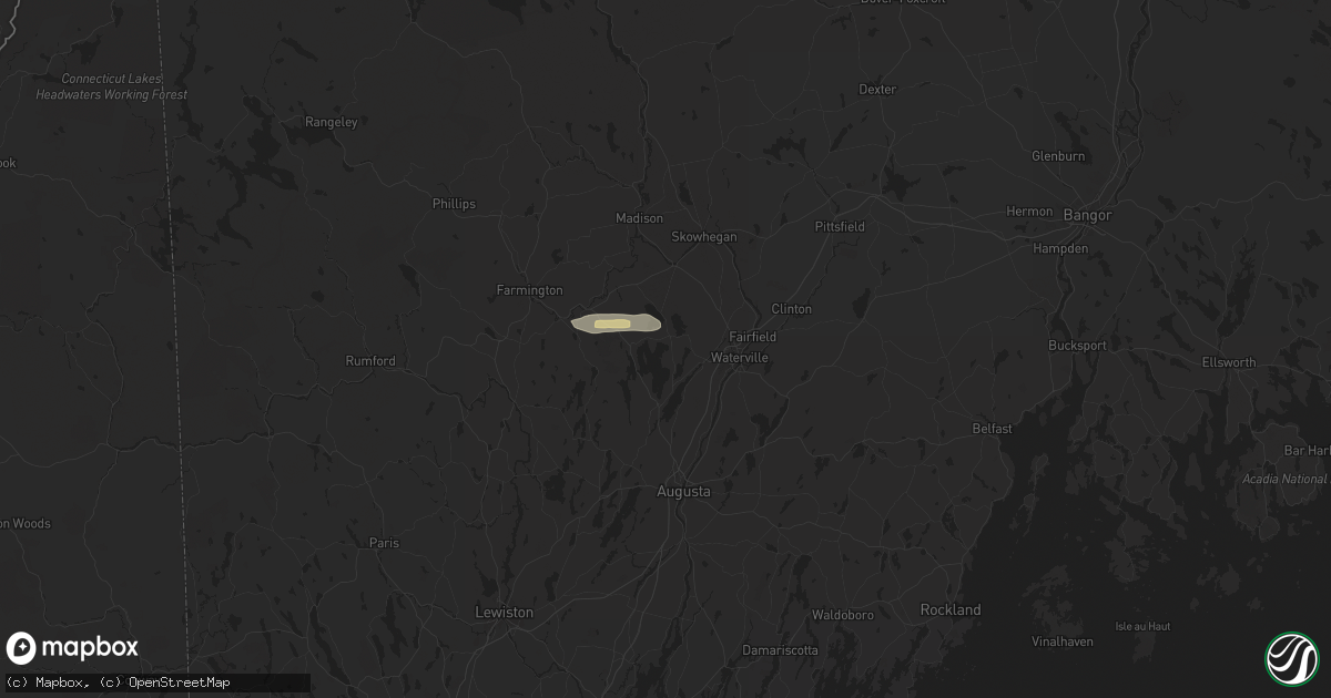 Hail map in Oakland, ME on June 14, 2024