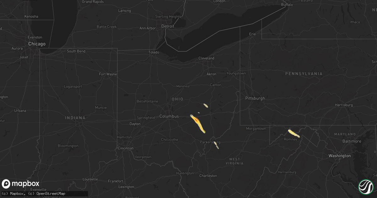 Hail map in Ohio on June 14, 2024