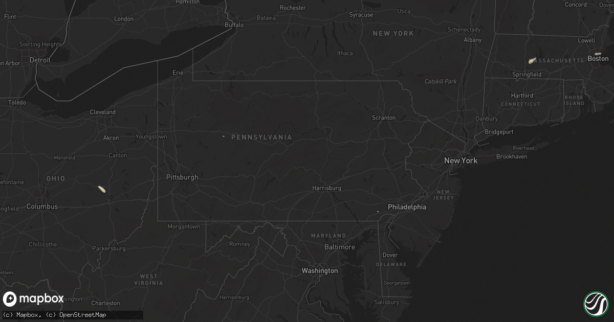 Hail map in Pennsylvania on June 14, 2024