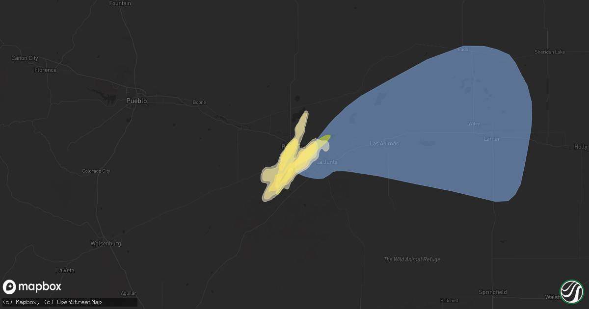 Hail map in Rocky Ford, CO on June 14, 2024