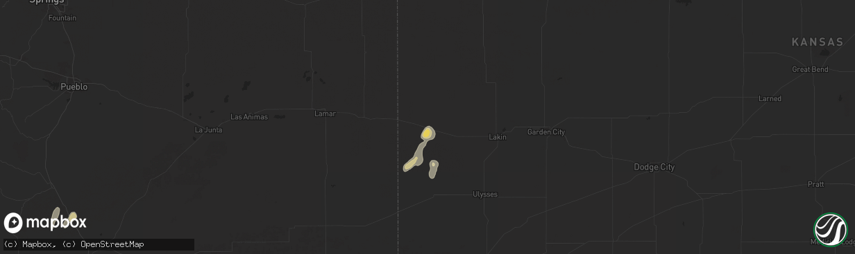 Hail map in Syracuse, KS on June 14, 2024