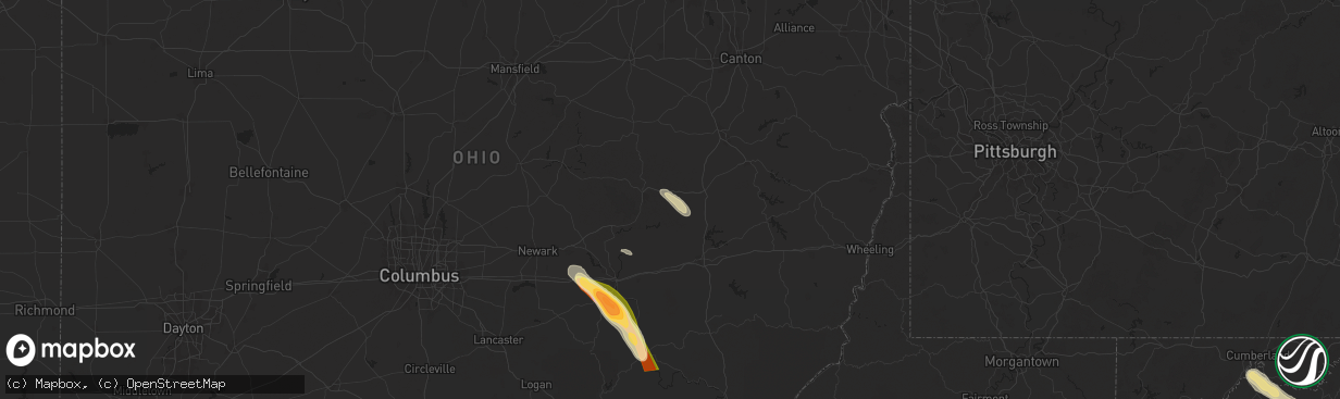 Hail map in West Lafayette, OH on June 14, 2024