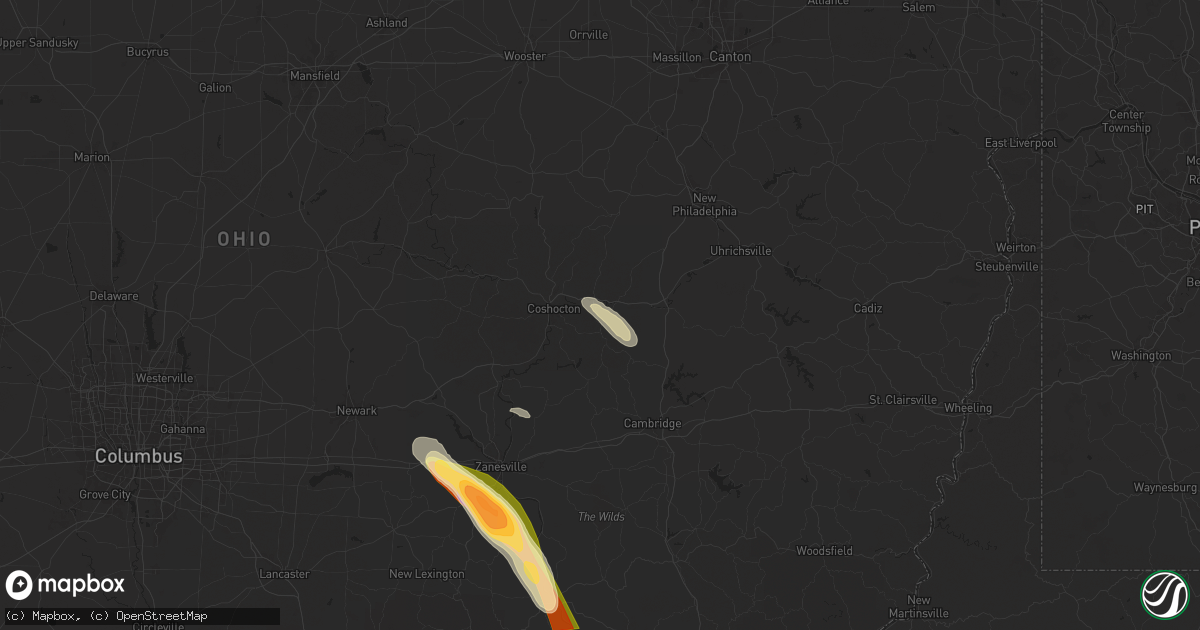 Hail map in West Lafayette, OH on June 14, 2024