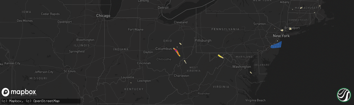 Hail map on June 14, 2024