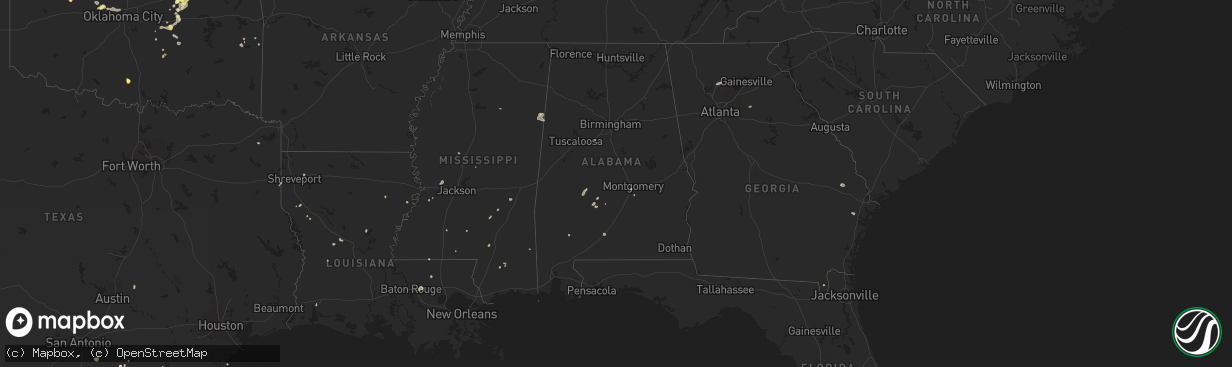 Hail map in Alabama on June 14, 2025