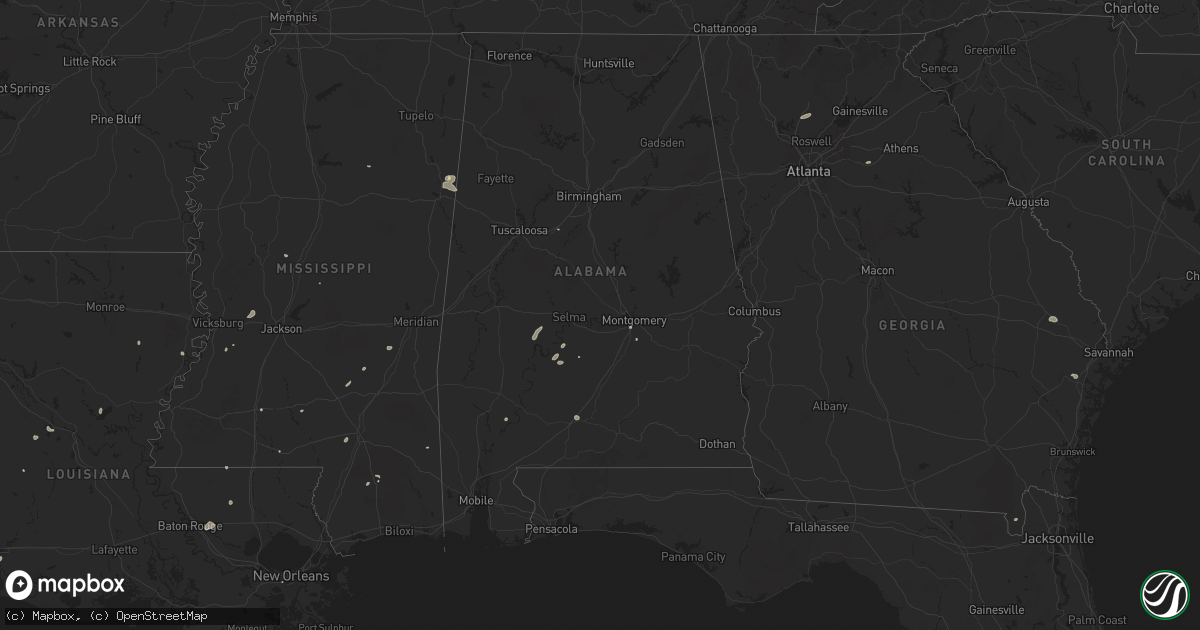 Hail map in Alabama on June 14, 2025