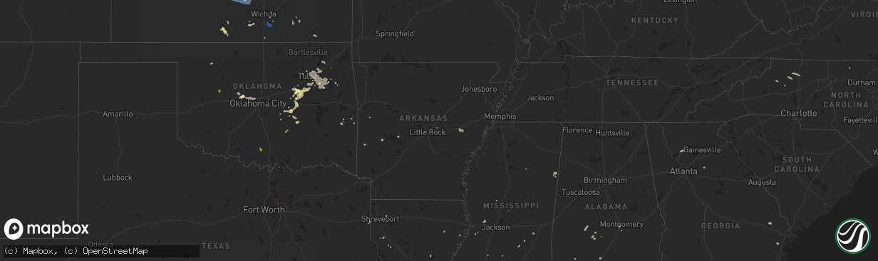 Hail map in Arkansas on June 14, 2025
