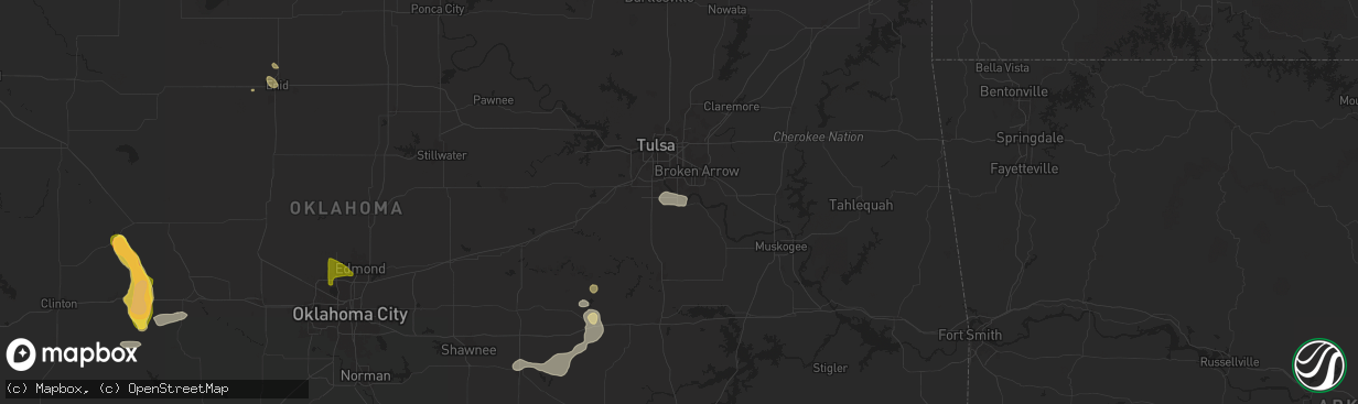 Hail map in Bixby, OK on June 14, 2025