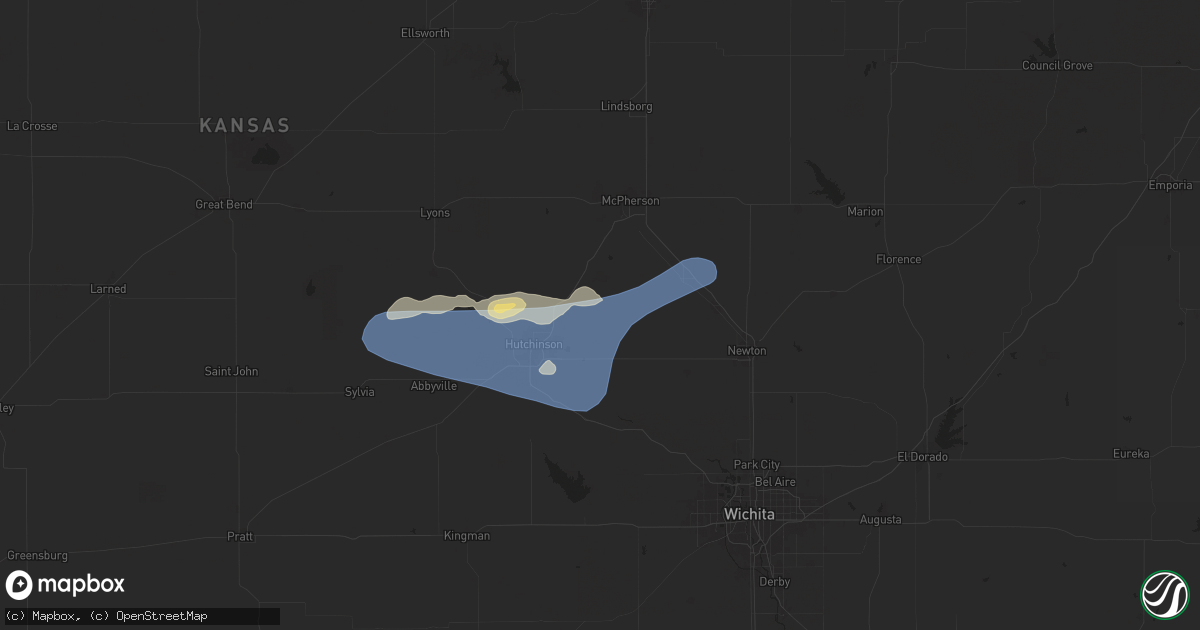 Hail map in Buhler, KS on June 14, 2025