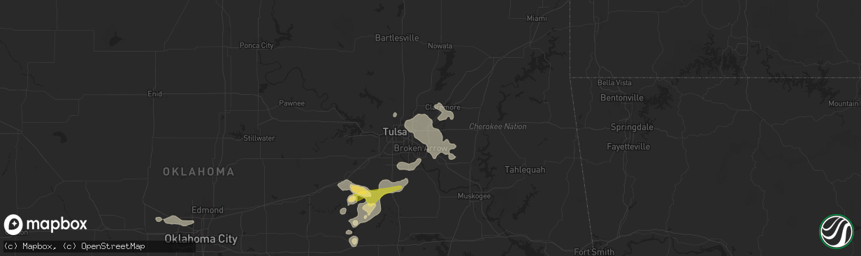 Hail map in Catoosa, OK on June 14, 2025