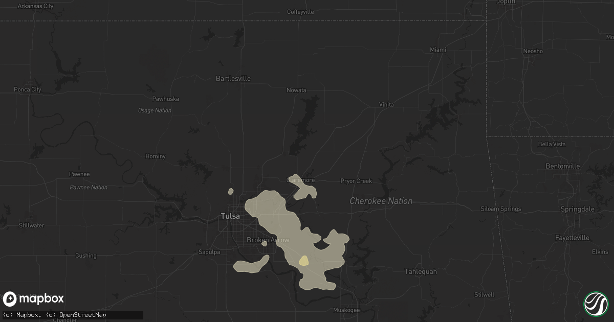 Hail map in Claremore, OK on June 14, 2025