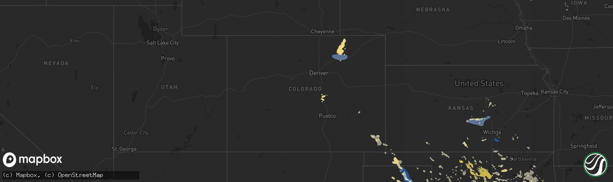 Hail map in Colorado on June 14, 2025