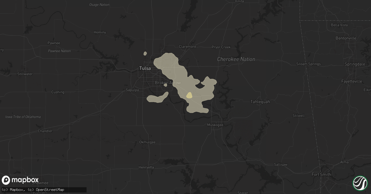 Hail map in Coweta, OK on June 14, 2025